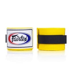 Fairtex boxing Handwraps, made of elasticated cotton. HW2 model in yellow