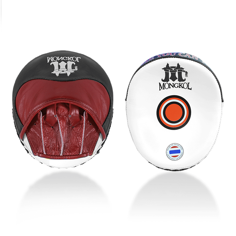 Mongkol mini boxing punch mitts white red