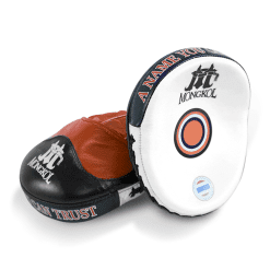 Mongkol thai Boxing punching mits white orange