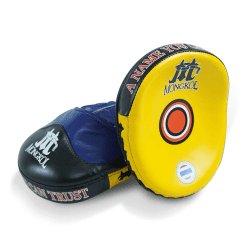 muy thai punches focus mitts blue yellow